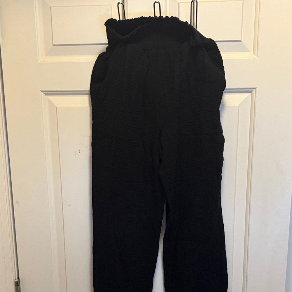 Aqua Black Wide Leg Pants